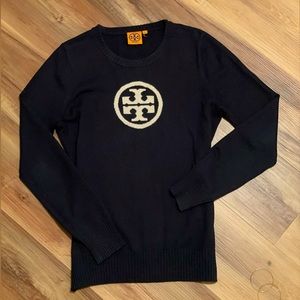 TORY BURCH - navy logo sweater